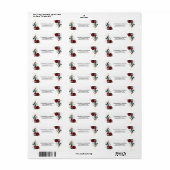 Geometrisch goudLijst Burgundy Winter Flowers Etiket (Full Sheet)