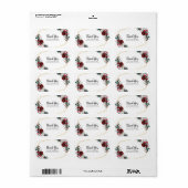 Geometrisch goudLijst Burgundy Winter Flowers Etiket (Full Sheet)