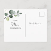 Geometrisch goudLijst EucalyptusVrijgezellenfeest Uitnodiging Briefkaart (Achterkant)