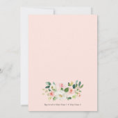 Geometrisch goudLijst Roze Florals Baby shower Kaart (Achterkant)