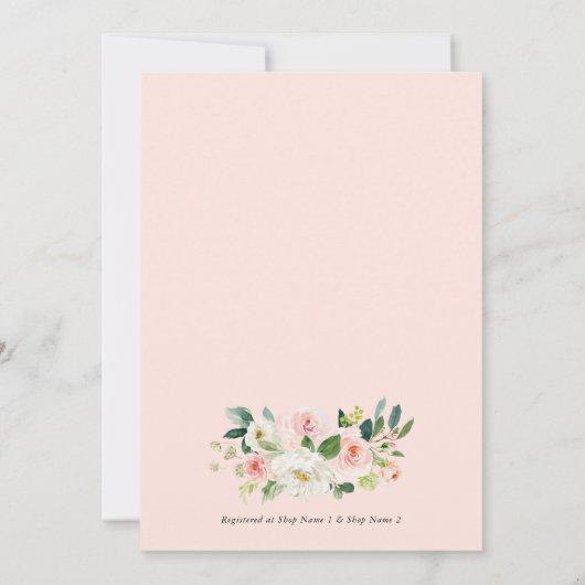 Geometrisch goudLijst Roze Florals Ciao Bella Kaart (Achterkant)