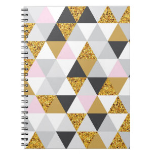 Geometrisch goudmarmer naadloos patroon notitieboek