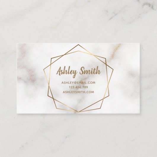 Geometrisch goudmarmer visitekaartje (Achterkant)
