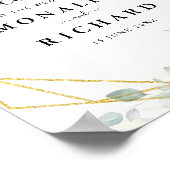 geometrisch goudwit floral bruiloft bord poster (Hoek)