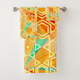 Geometrisch Grafisch Motief Moderne Trend Badhandd Bad Handdoek