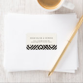 Geometrisch Grieks Key Klassiek Chic Trouwadres Etiket (Insitu)