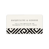 Geometrisch Grieks Key Klassiek Chic Trouwadres Etiket (Voorkant)