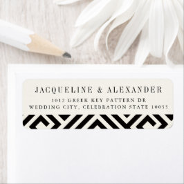 Geometrisch Grieks Key Klassiek Chic Trouwadres Etiket