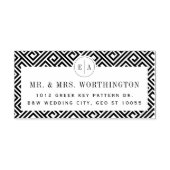 Geometrisch Grieks Key Klassiek Chic Trouwadres Zelfinktende Stempel (Design)