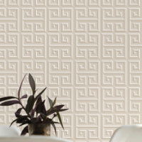 Geometrisch Grieks Key Patroon Warm Beige