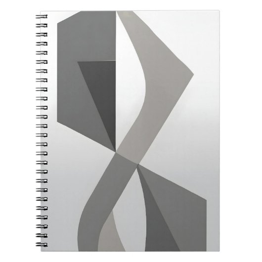 Geometrisch grijs Abstract Notitieboek (Voorkant)
