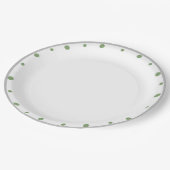 Geometrisch Grijs Groen Polka Dots Papieren Bordje (Gekanteld)