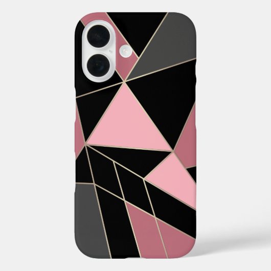 Geometrisch, grijs, roze Case-Mate iPhone case (Achterkant)