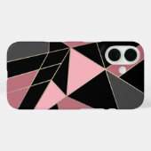Geometrisch, grijs, roze Case-Mate iPhone case (Achterkant (horizontaal))
