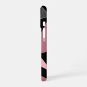 Geometrisch, grijs, roze iPhone 16 hoesje (Linkerkant)
