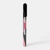 Geometrisch, grijs, roze iPhone 16 hoesje (Rechterkant)