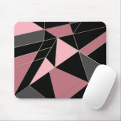 Geometrisch, grijs, roze muismat (Met muis)