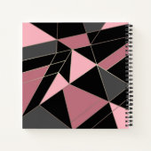 Geometrisch, grijs, roze notitieboek (Achterkant)