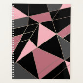 Geometrisch, grijs, roze planner (Voorkant)