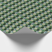 Geometrisch Groen beige St. Patrick patroon Cadeaupapier (Hoek)