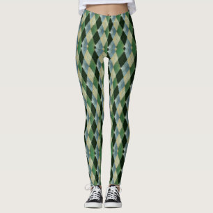 Geometrisch Groen beige St. Patrick patroon Leggings