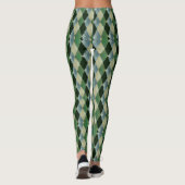 Geometrisch Groen beige St. Patrick patroon Leggings (Achterkant)