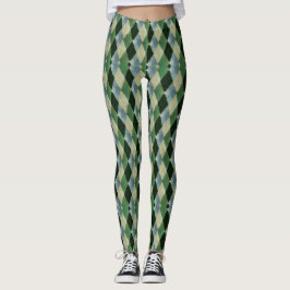  Geometrisch Groen beige St. Patrick patroon Leggings
