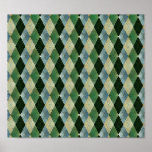  Geometrisch Groen beige St. Patrick patroon Poster