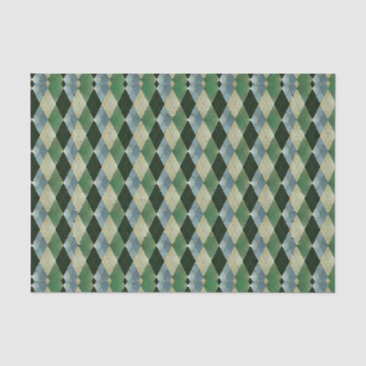  Geometrisch Groen beige St. Patrick patroon Tissuepapier (Voorkant)