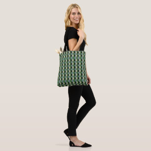  Geometrisch Groen beige St. Patrick patroon Tote Bag