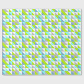 Geometrisch Groen, Blauw Wit Grijs Driehoekenpatro Cadeaupapier (Vlak)