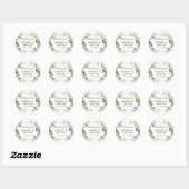 Geometrisch groen Elegant Gold Wedding Dank u Ronde Sticker (Vel)