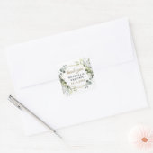 Geometrisch groen Elegant Gold Wedding Dank u Vierkante Sticker (Envelop)