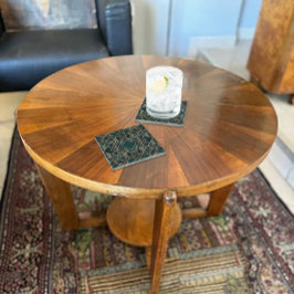 Geometrisch groen en goud glazen onderzetter