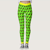 Geometrisch groen en zwart patroon met gele sierra leggings (Voorkant)
