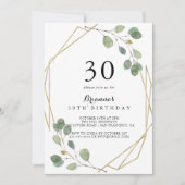 Geometrisch groen Eucalyptus 30e verjaardagsfeest Kaart (Voorkant)