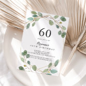 Geometrisch groen Eucalyptus 60ste verjaardagsfees Kaart
