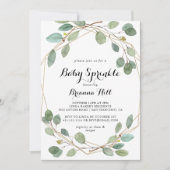 Geometrisch groen Eucalyptus Baby Sprinkle Kaart (Voorkant)