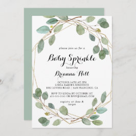 Geometrisch groen Eucalyptus Baby Sprinkle Kaart