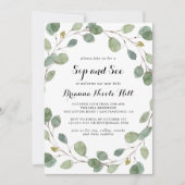 Geometrisch groen Eucalyptus Foliage Sip en See Kaart (Voorkant)