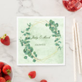 Geometrisch groen Eucalyptus laat papieren servet  (Insitu)