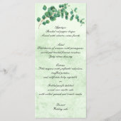 Geometrisch groen Eucalyptus verlaat bruiloft menu (Voorkant)
