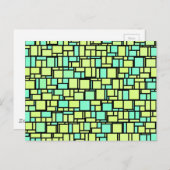 Geometrisch groen geel patroon briefkaart (Voorkant / Achterkant)