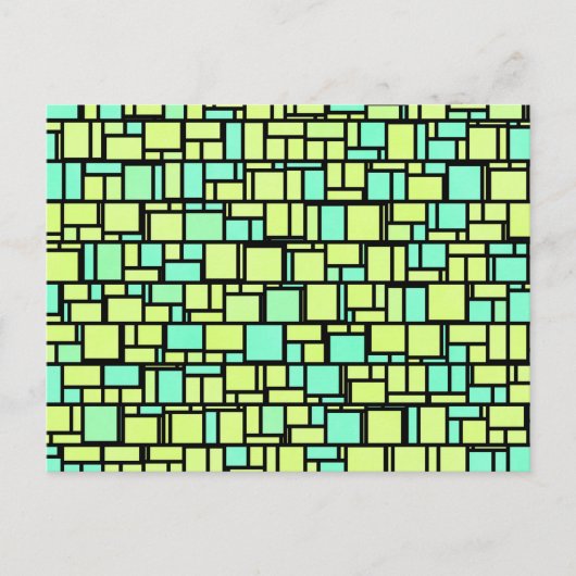 Geometrisch groen geel patroon briefkaart (Voorkant)