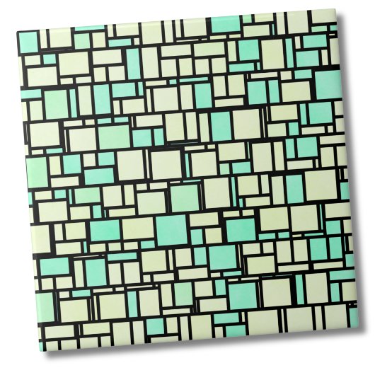 Geometrisch groen geel patroon tegeltje