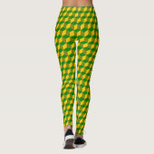 Geometrisch Groen Gouden Patroon Leggings (Achterkant)