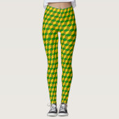 Geometrisch Groen Gouden Patroon Leggings (Voorkant)
