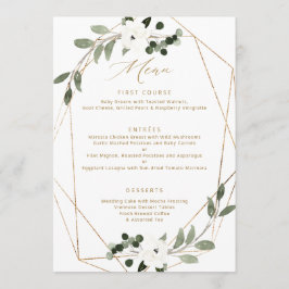 Geometrisch groen gouden trouwmenu menu