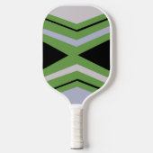 Geometrisch groen, grijs en blauw patroon pickleball paddle (Voorkant)