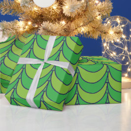 Geometrisch groen halve cirkel geometrisch patroon cadeaupapier